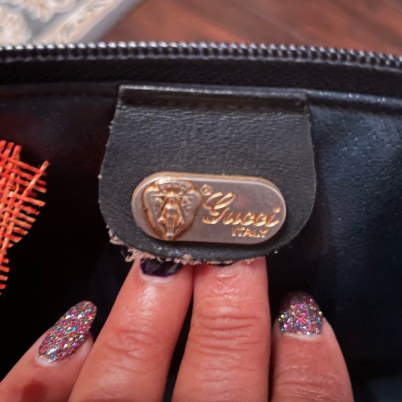 Gucci hand bag wallet and key holder Navy Blue Micro G. - Picture 10 of 14